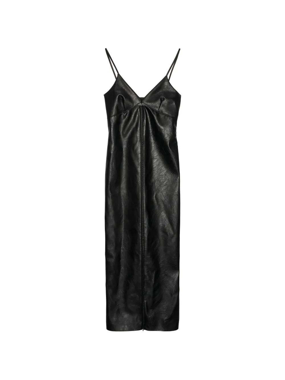 MSGM V-neck leather dress - Nero