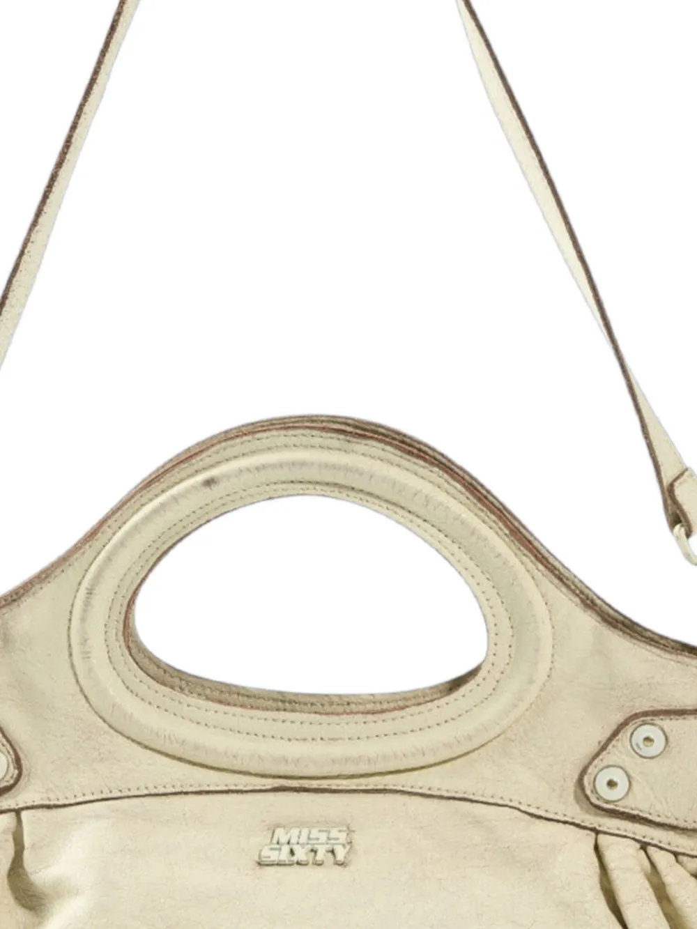  Miss Sixty Distressed Leather Tote Bag - Neutrals 