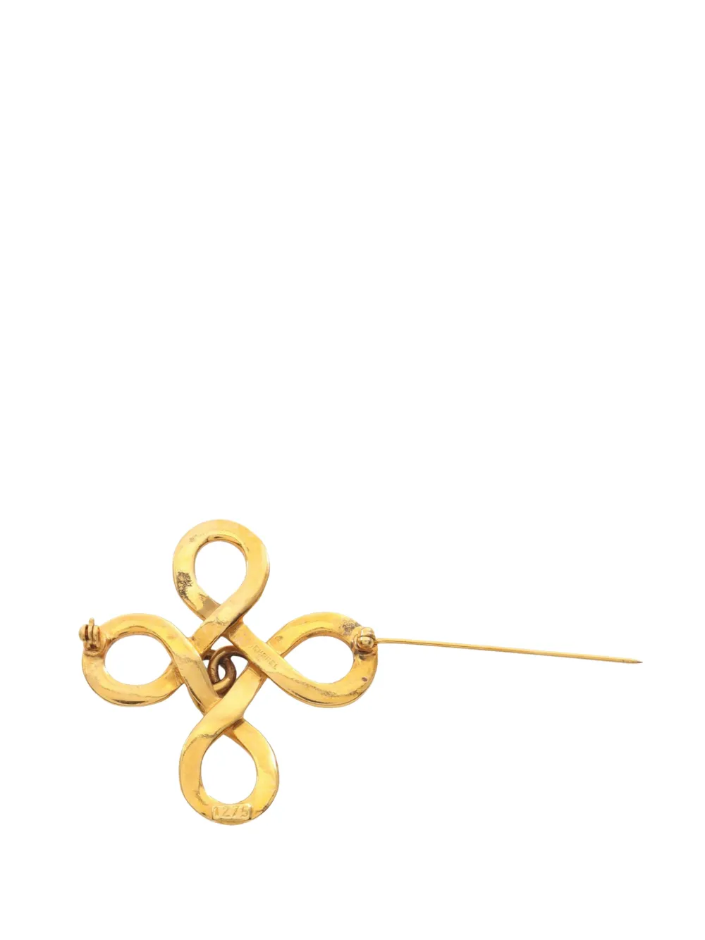 CHANEL Pre-Owned 20th Century CC Gold Plated Clover Loop Brooch costume brooch - Oro