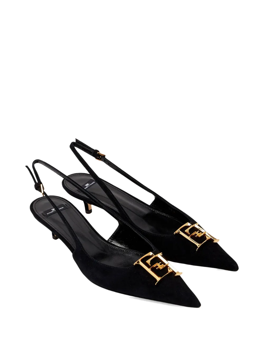Elisabetta Franchi Suède slingback pumps Zwart