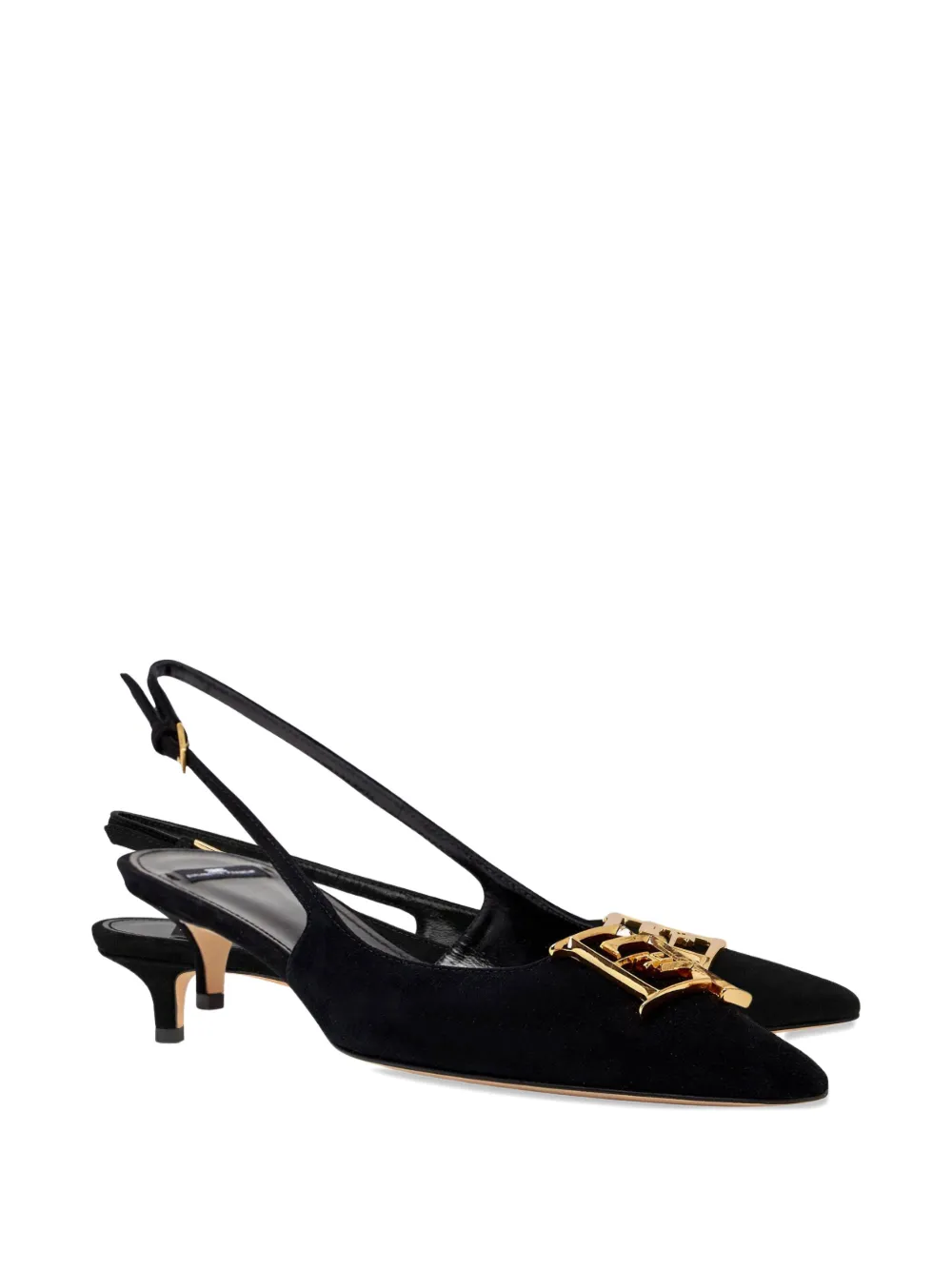 Elisabetta Franchi Suède slingback pumps Zwart