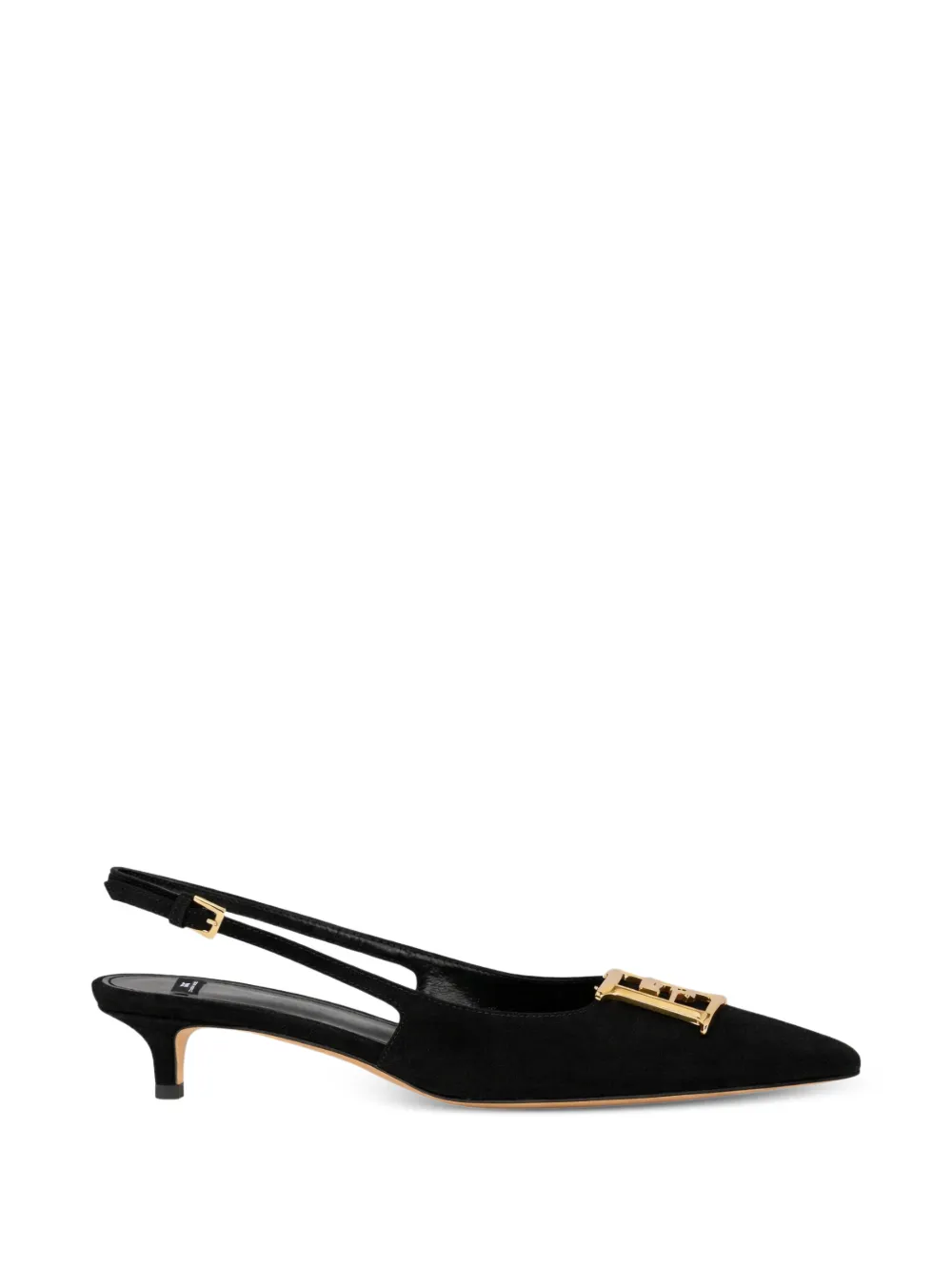 Elisabetta Franchi Suède slingback pumps Zwart