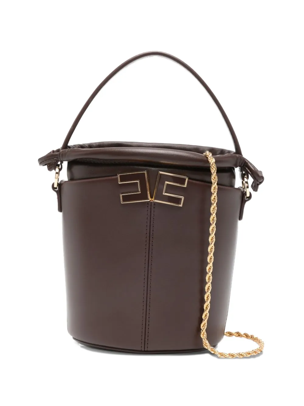 Elisabetta Franchi logo-detail bucket bag - Marrone