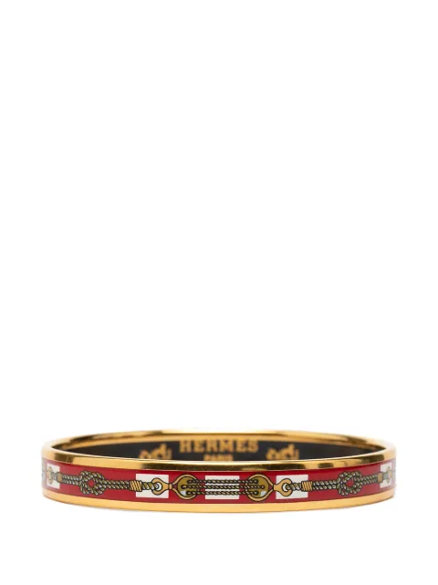 Hermès Pre-Owned 2000-2025 Narrow Enamel Rope Design Bangle 65 costume bracelet
