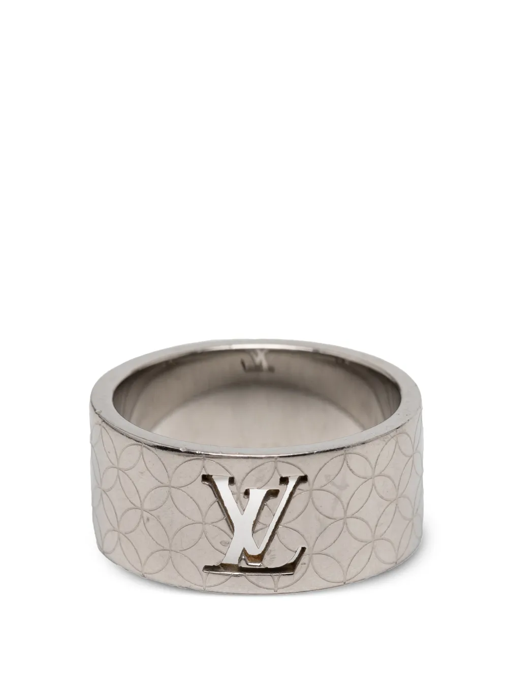Louis Vuitton Pre-Owned 2010-2025 Stainless Steel LV Champs Elysees Ring L costume ring - Argento