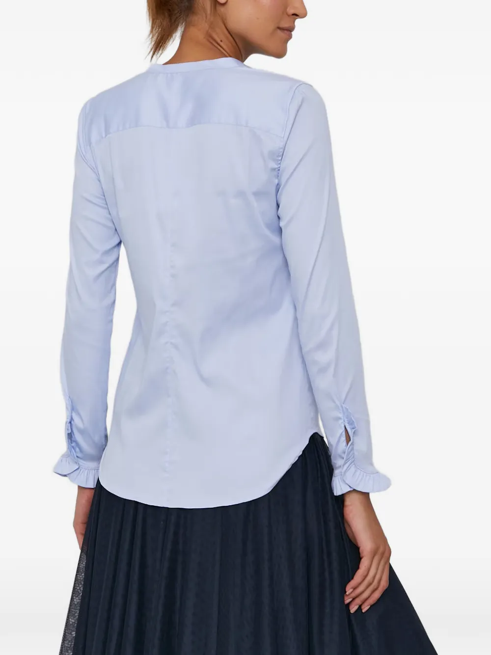 Mos Mosh MMMattie blouse met ruches en knopen Blauw