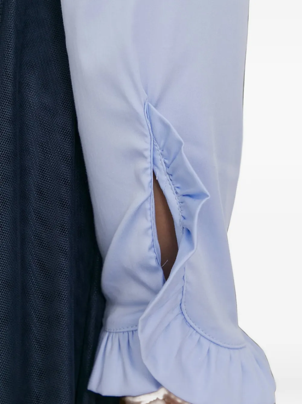 Mos Mosh MMMattie blouse met ruches en knopen Blauw