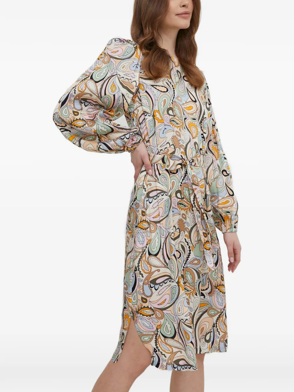 Mos Mosh paisley tie-waist mini dress - Toni neutri