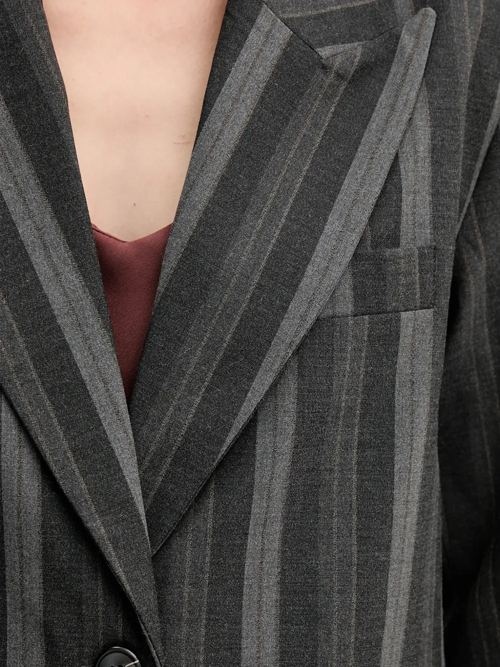 Mos Mosh Gestreepte blazer met knopen Grijs