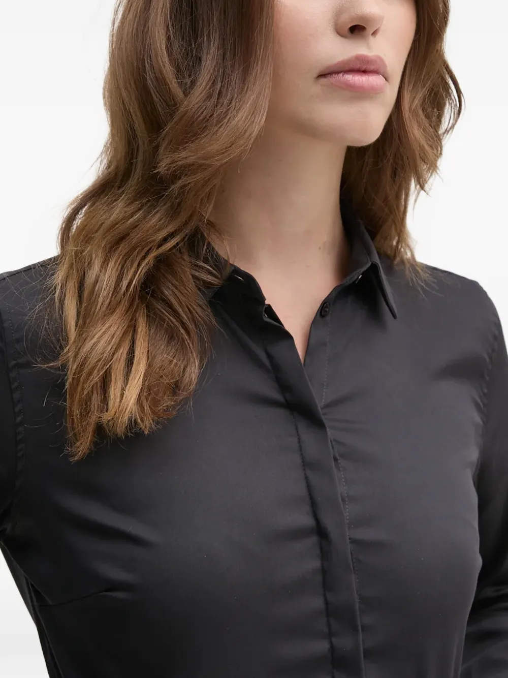 Mos Mosh MMMattie blouse met ruches aan de manchetten Zwart
