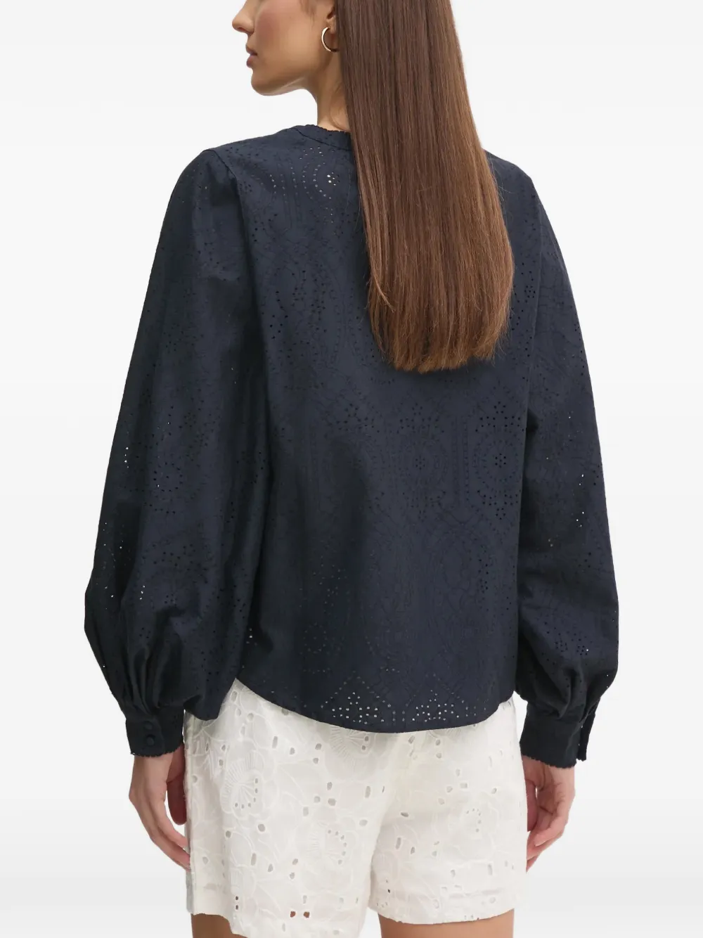 Mos Mosh Blouse met ballonmouwen Blauw