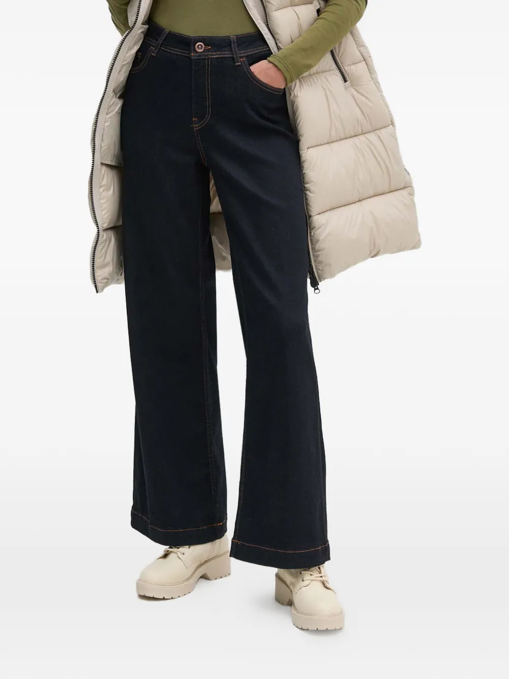 Mos Mosh Dara contrast-stitch jeans - Blau