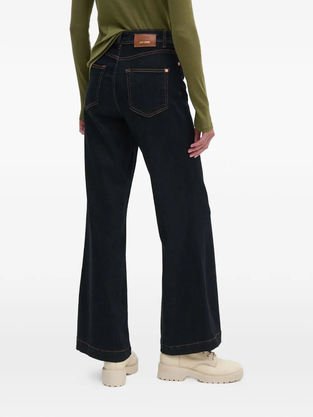  Mos Mosh Dara Contrast-stitch Jeans - Blue 