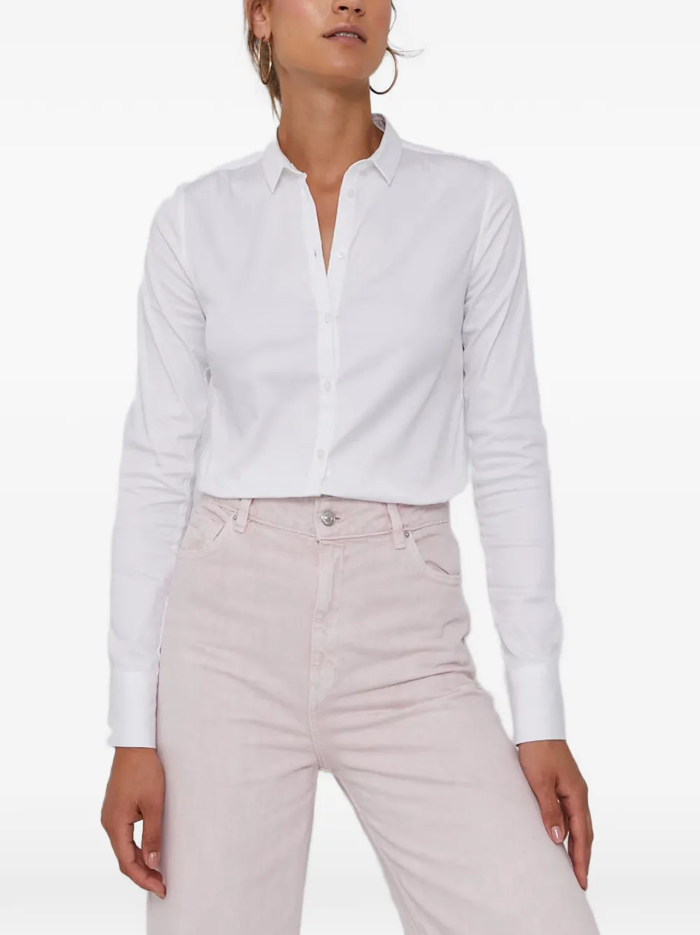 Mos Mosh button-up long-sleeve shirt Wit