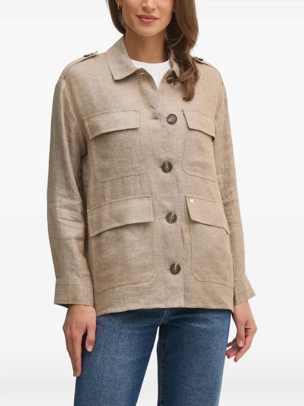 Mos Mosh buttoned flap-pocket jacket - Toni neutri