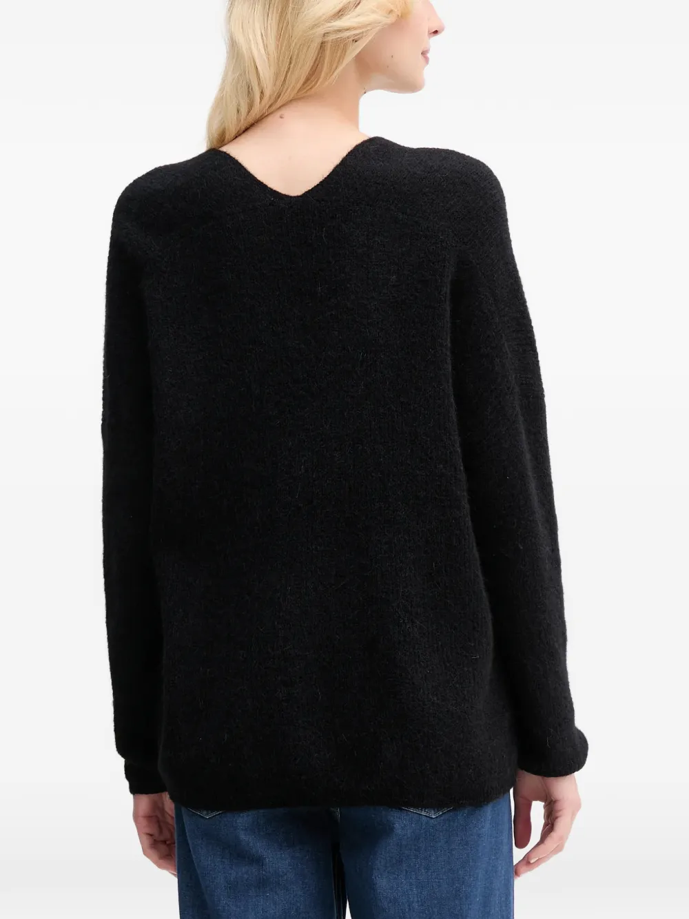  Mos Mosh V-neck Knitted Top - Black 