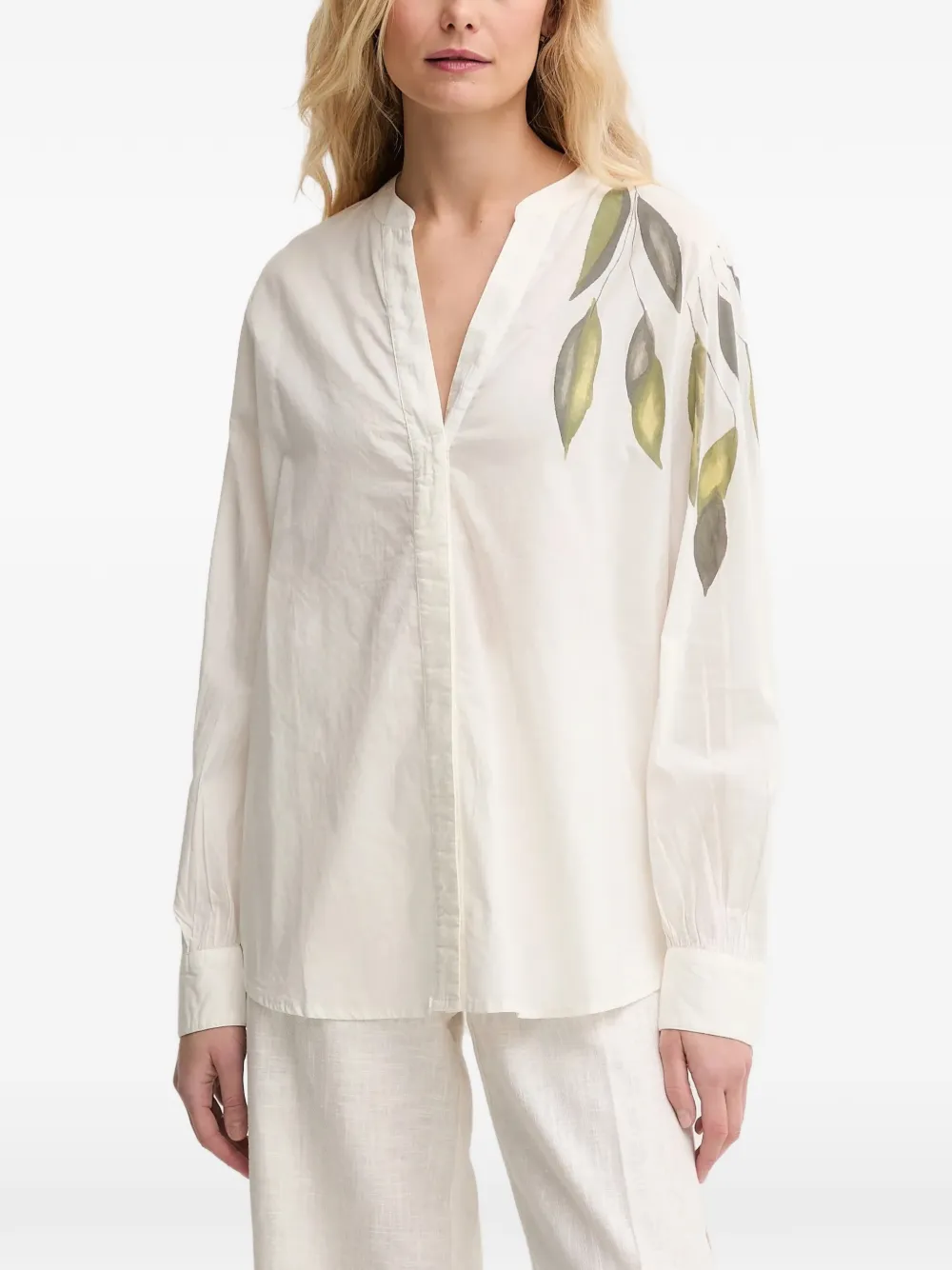 Mos Mosh button leaf shirt - Toni neutri