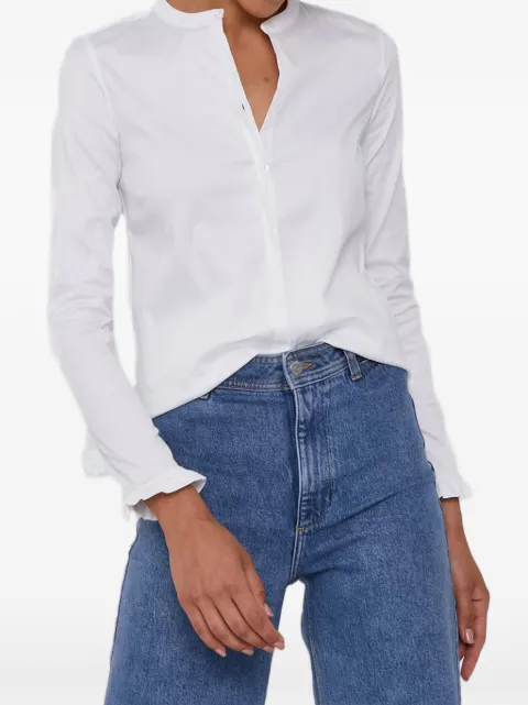 Mos Mosh Mattie ruffled-cuff band-collar shirt