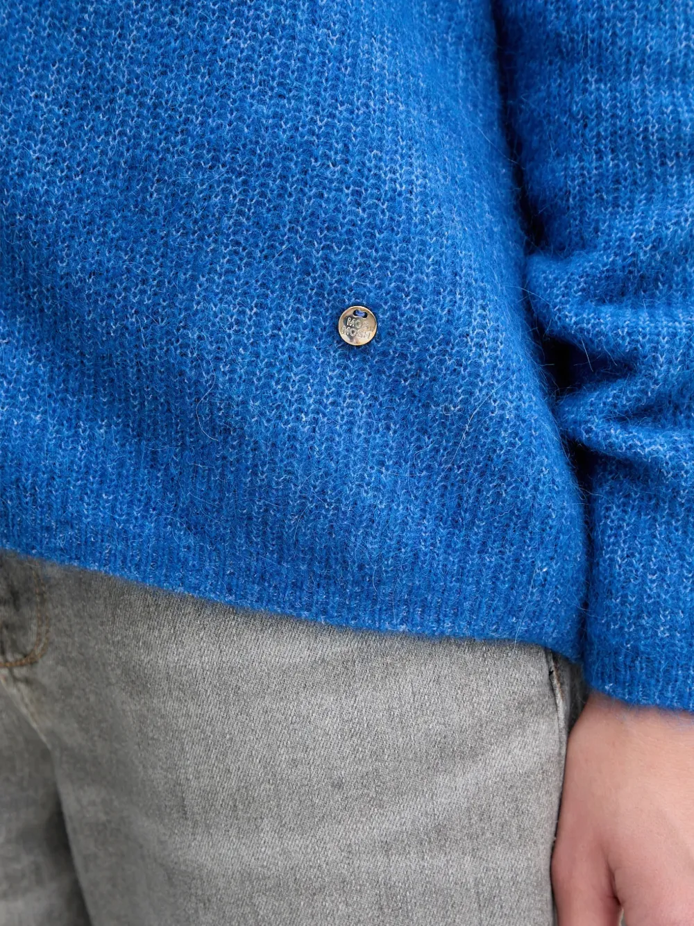 Mos Mosh Thora trui met V-hals Blauw