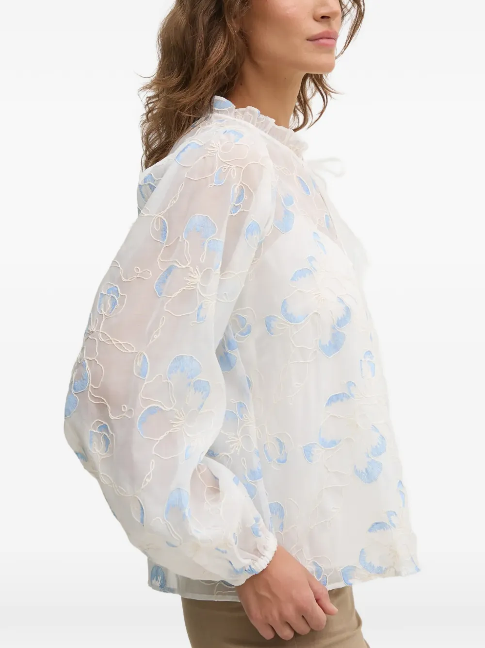  Mos Mosh Floral Ruffled Blouse - White 