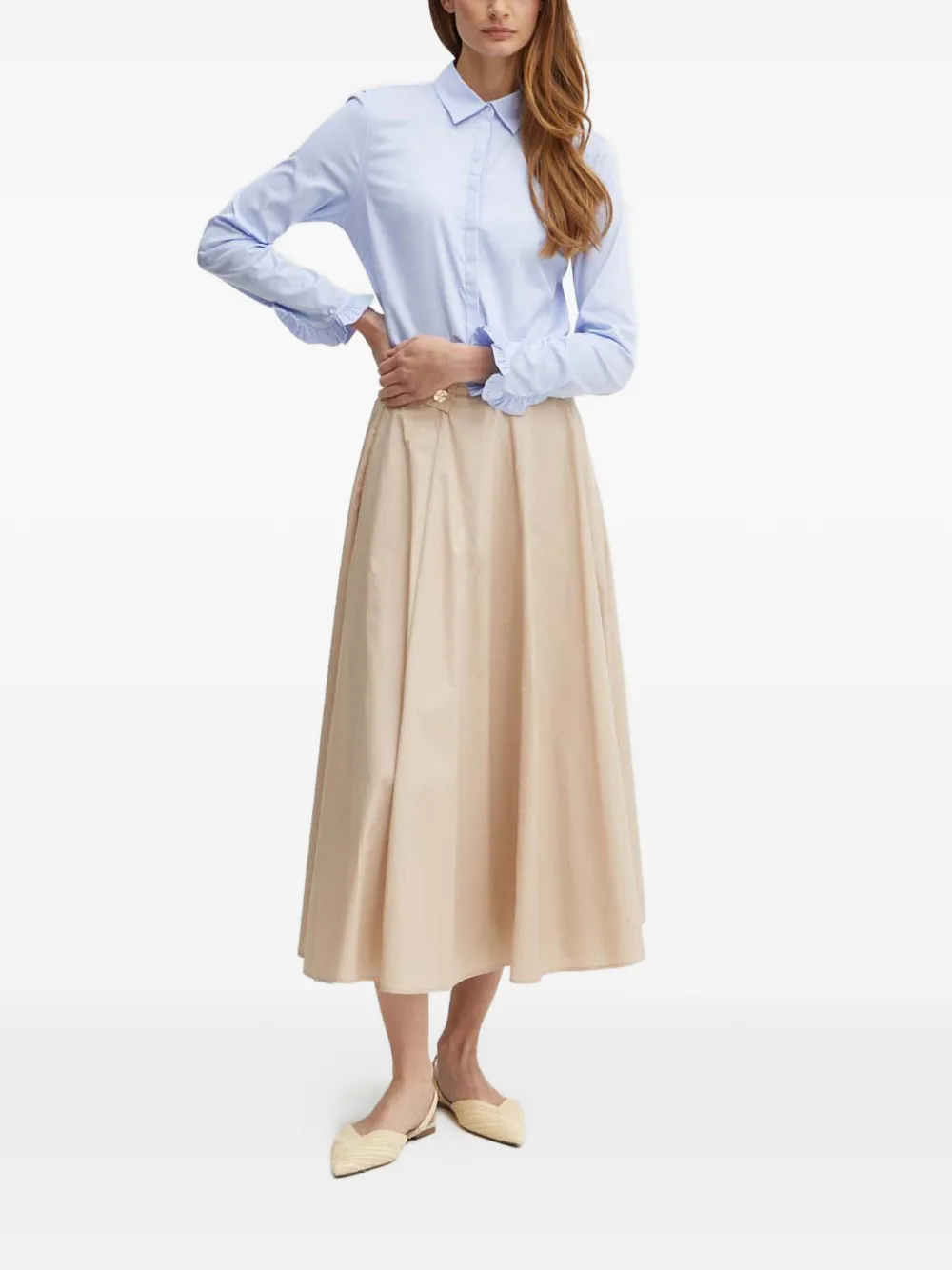  Mos Mosh Mattie Ruffled-cuffs Shirt - Blue 