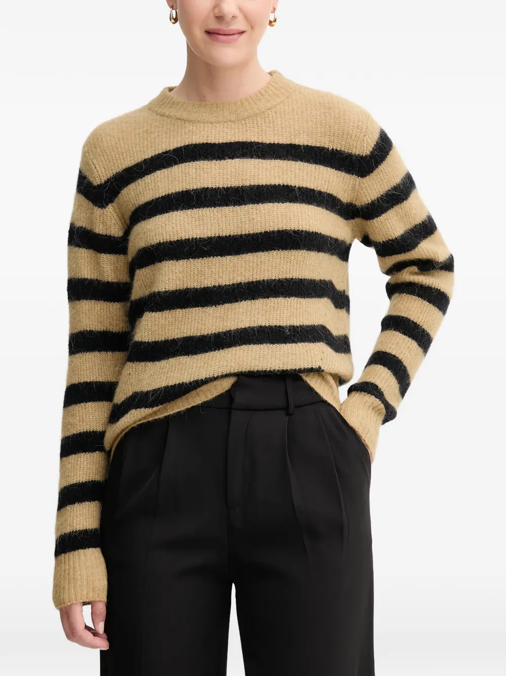 Mos Mosh Thora striped crew-neck sweater - Toni neutri