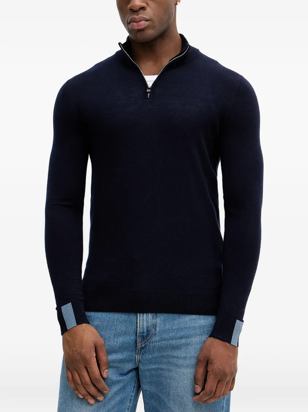 Mos Mosh Adam zip polo shirt - Blu