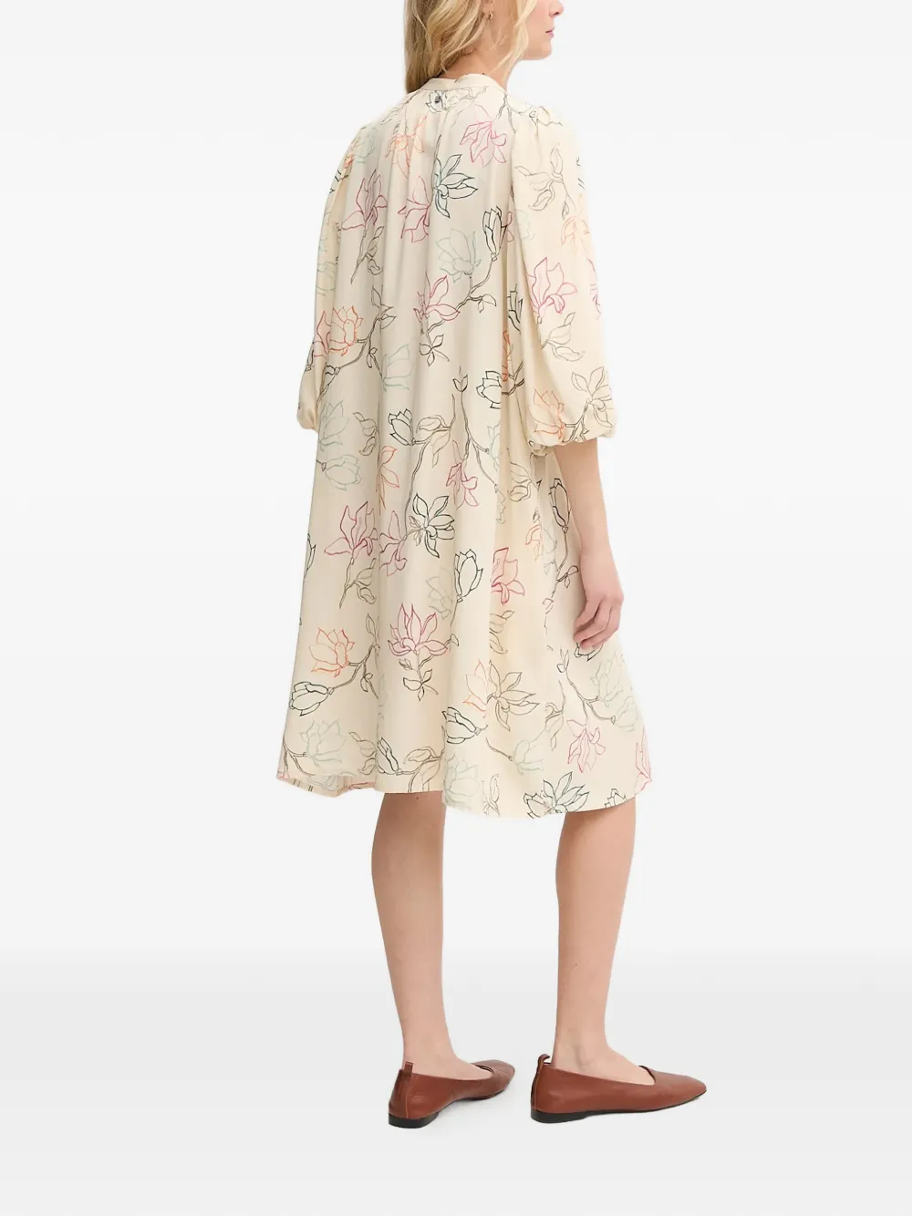  Mos Mosh Floral Midi Dress - Neutrals 