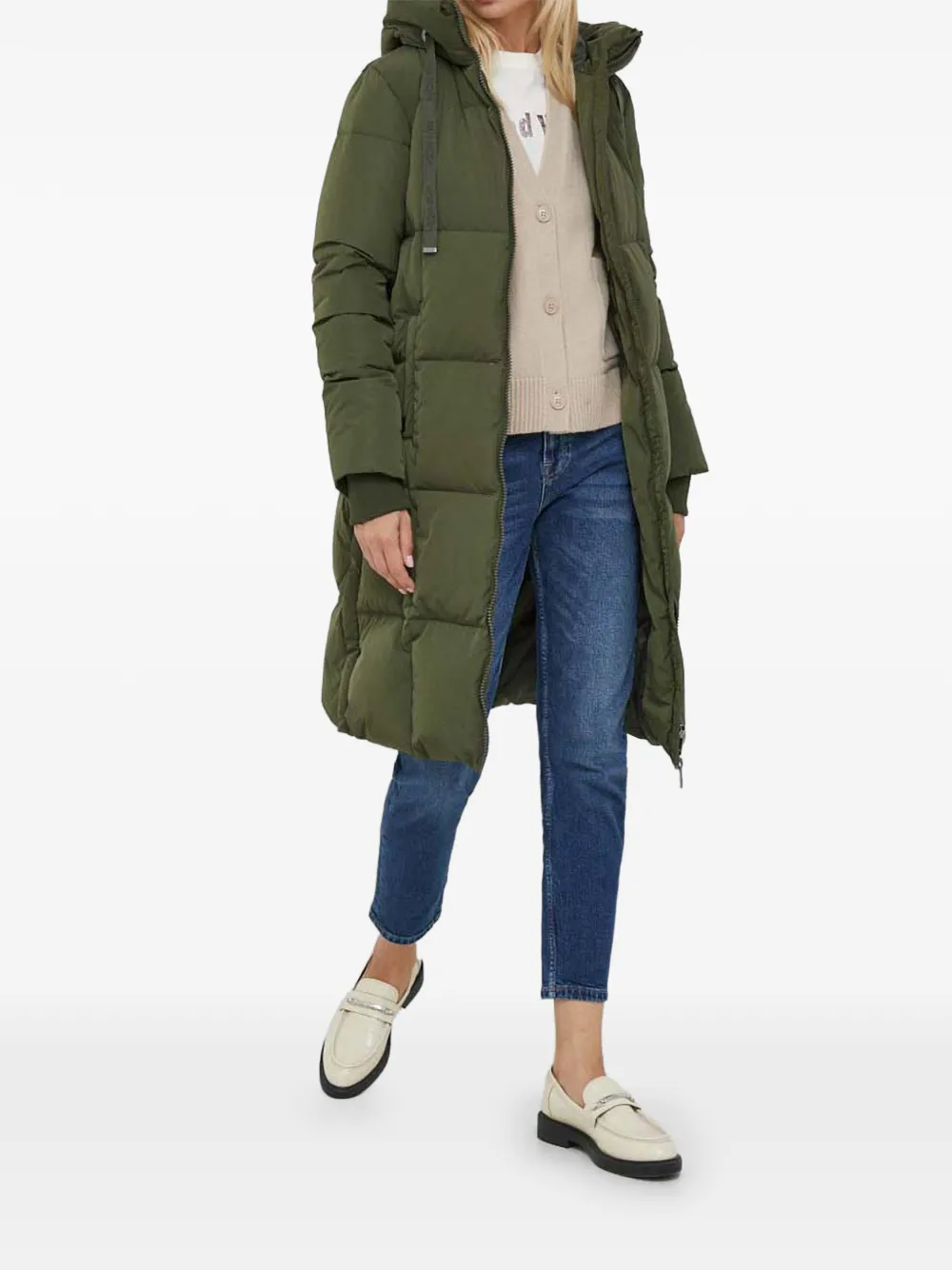  Mos Mosh Hooded Quilted Coat - Green 