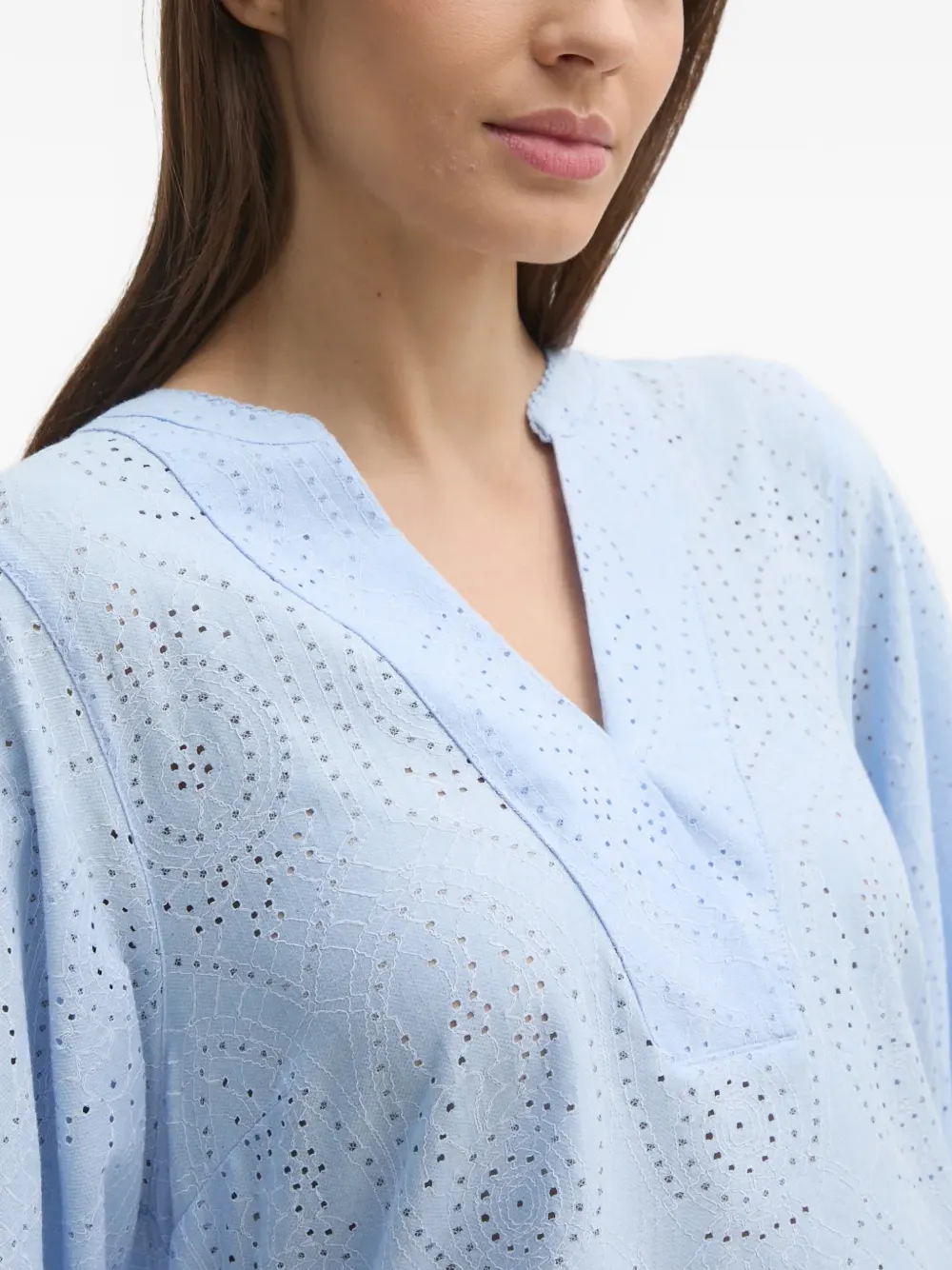 Mos Mosh MMYen Sina geperforeerde blouse Blauw