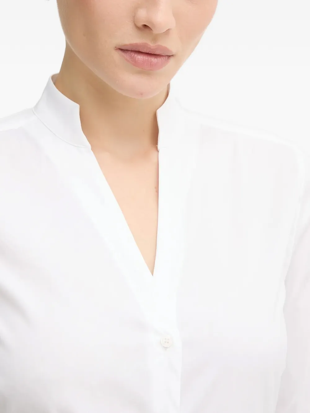 Mmhassie Ruffled-Cuff V-Neck Shirt