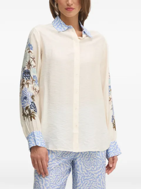Mos Mosh floral-embroidered collared shirt