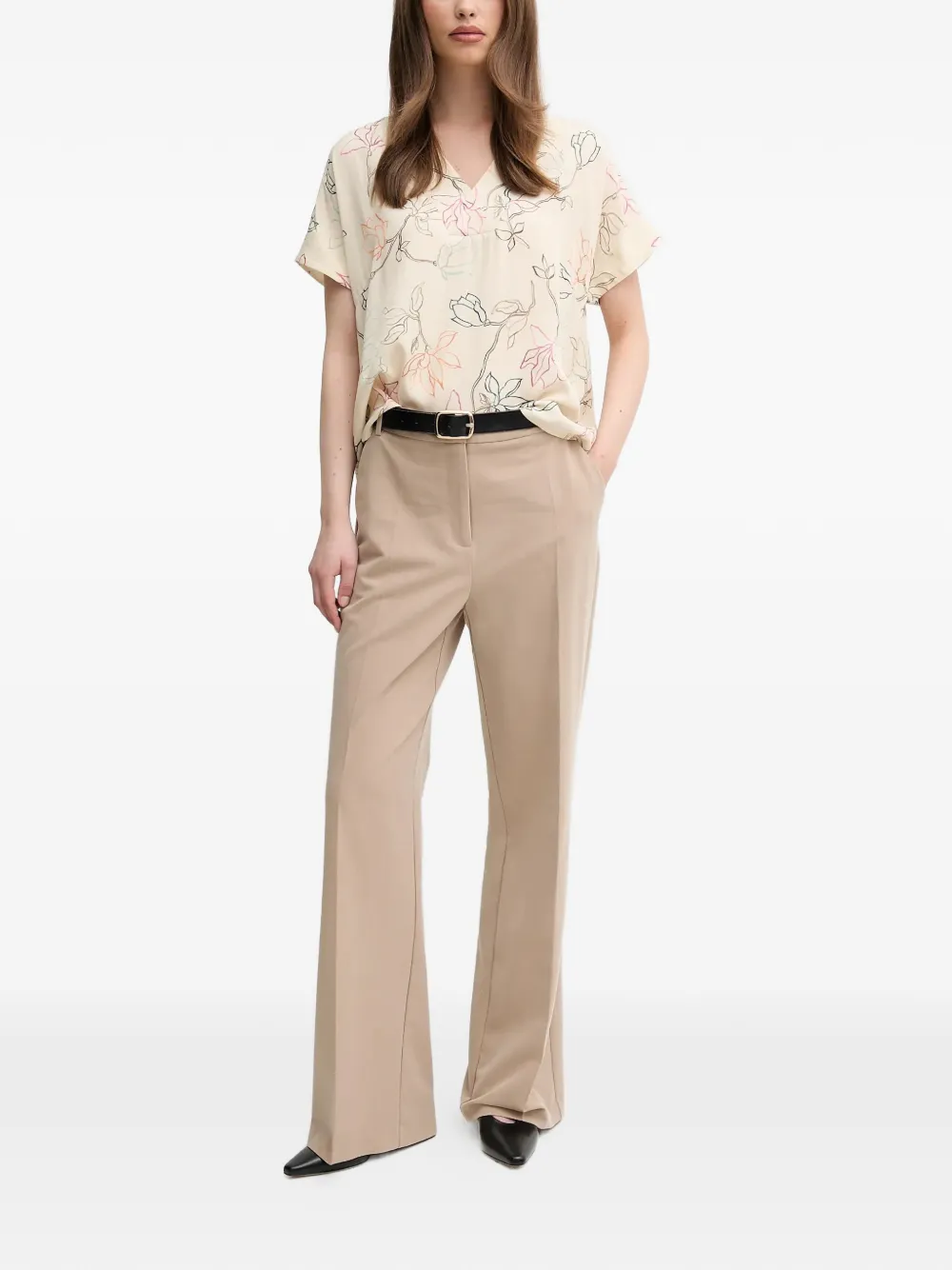  Mos Mosh Mmmargie Leavy V-neck Blouse - Neutrals 