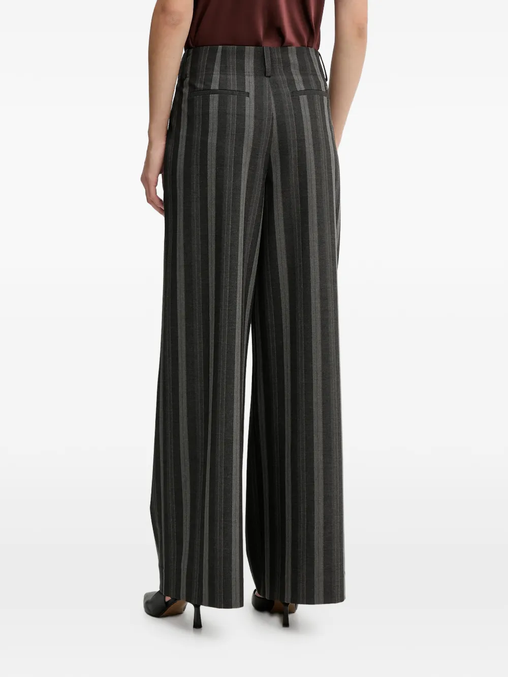 Mos Mosh MMEvine Scarla gestreepte broek Grijs
