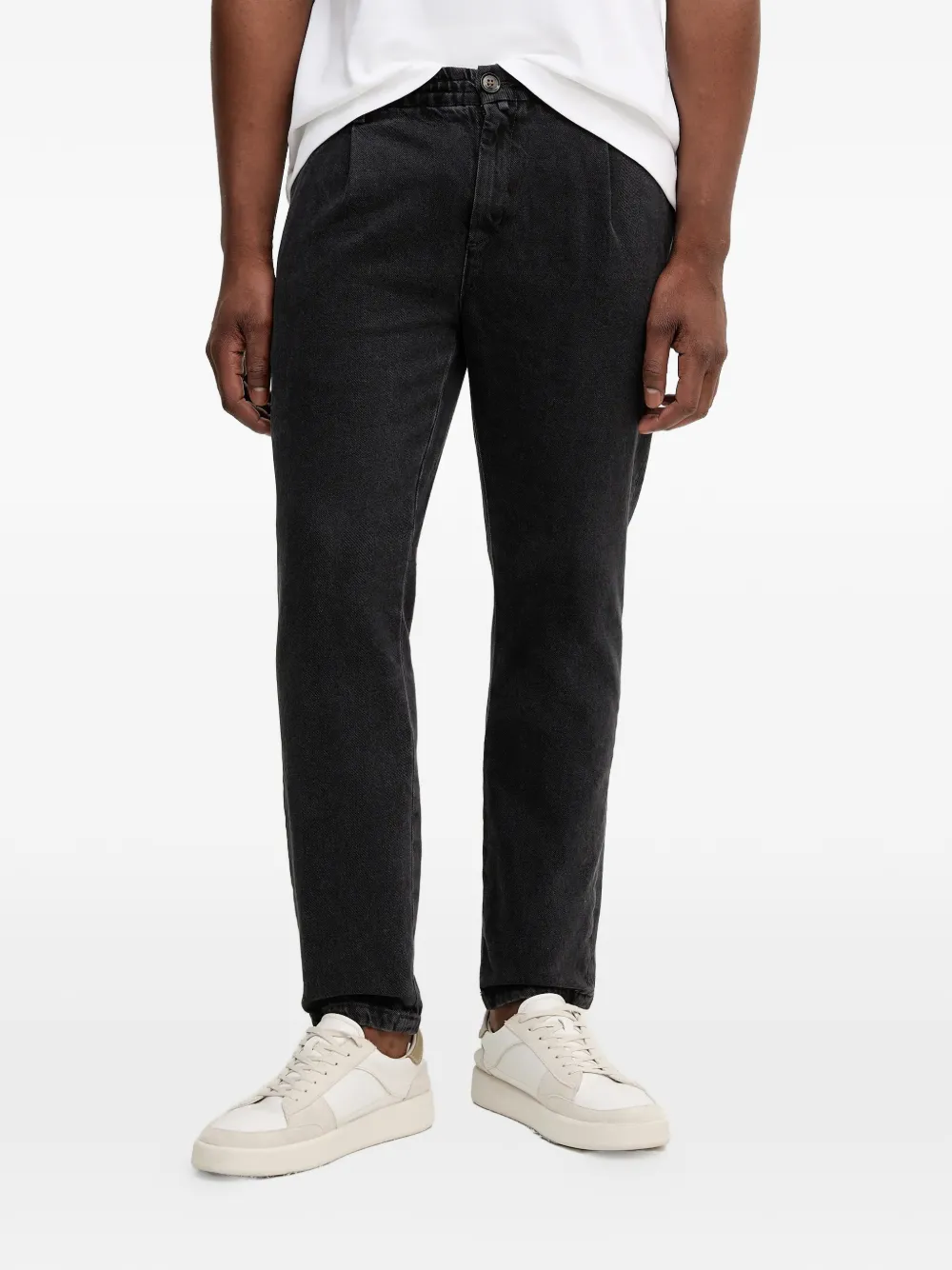 Mos Mosh Elasticated-waist Jeans In Black