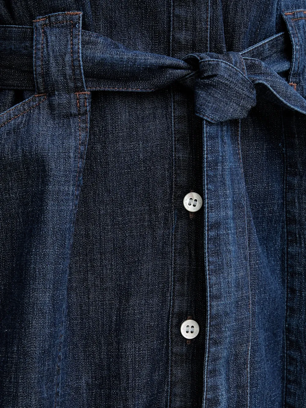 Mos Mosh Denim mini-jurk met gestrikte taille Blauw