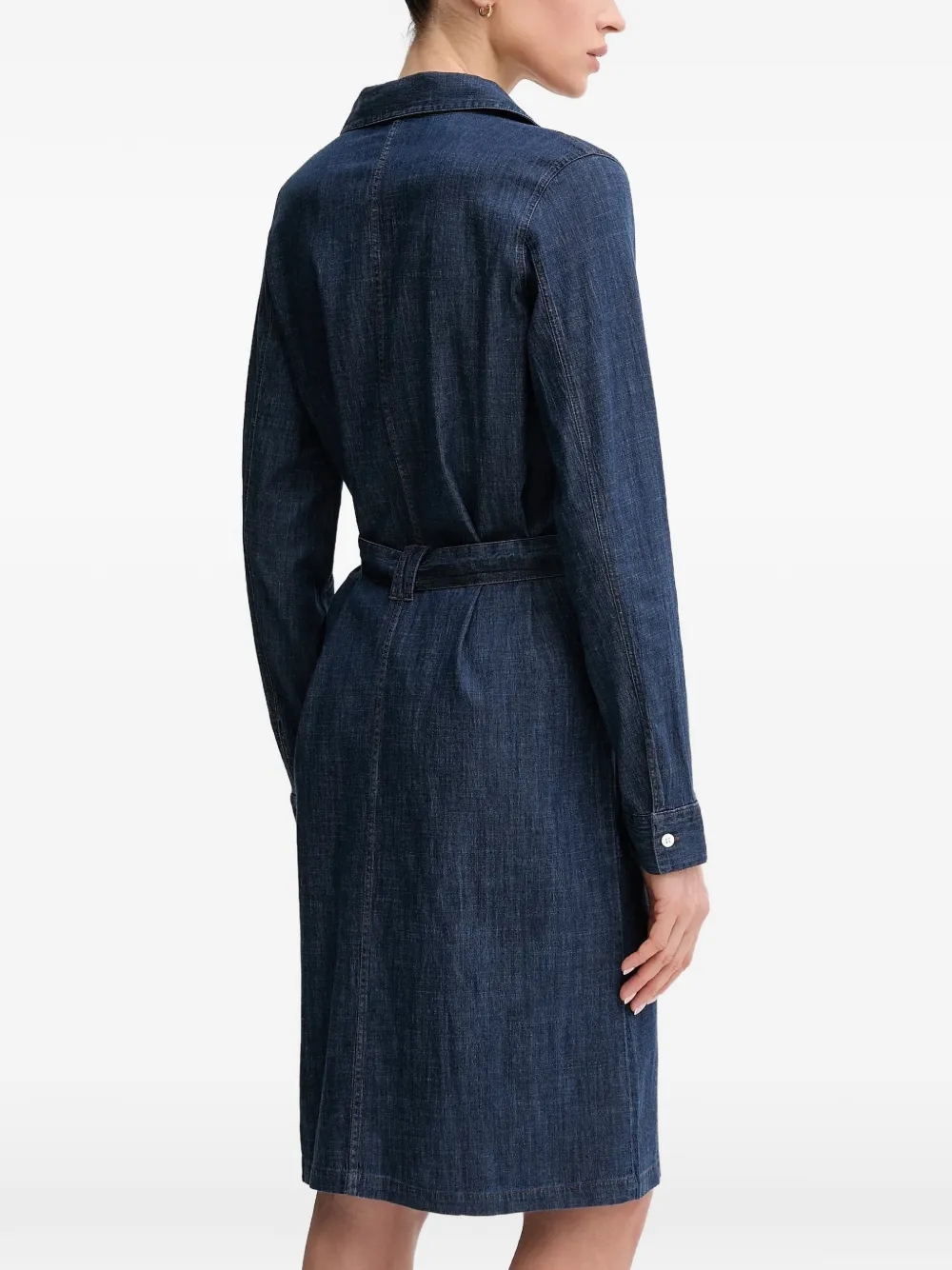 Mos Mosh Denim mini-jurk met gestrikte taille Blauw