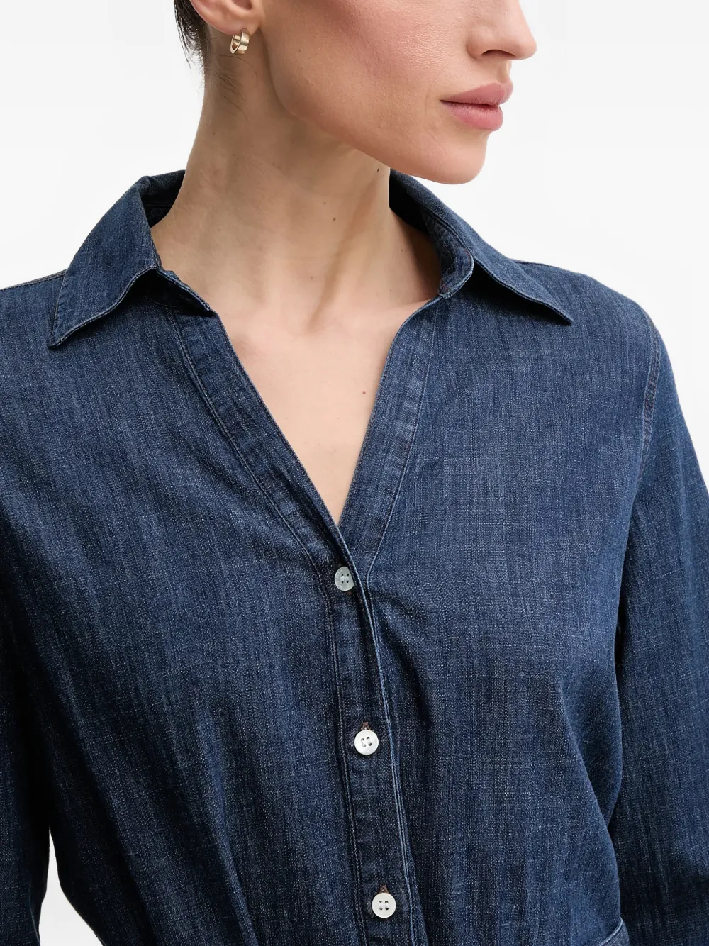 Mos Mosh Denim mini-jurk met gestrikte taille Blauw