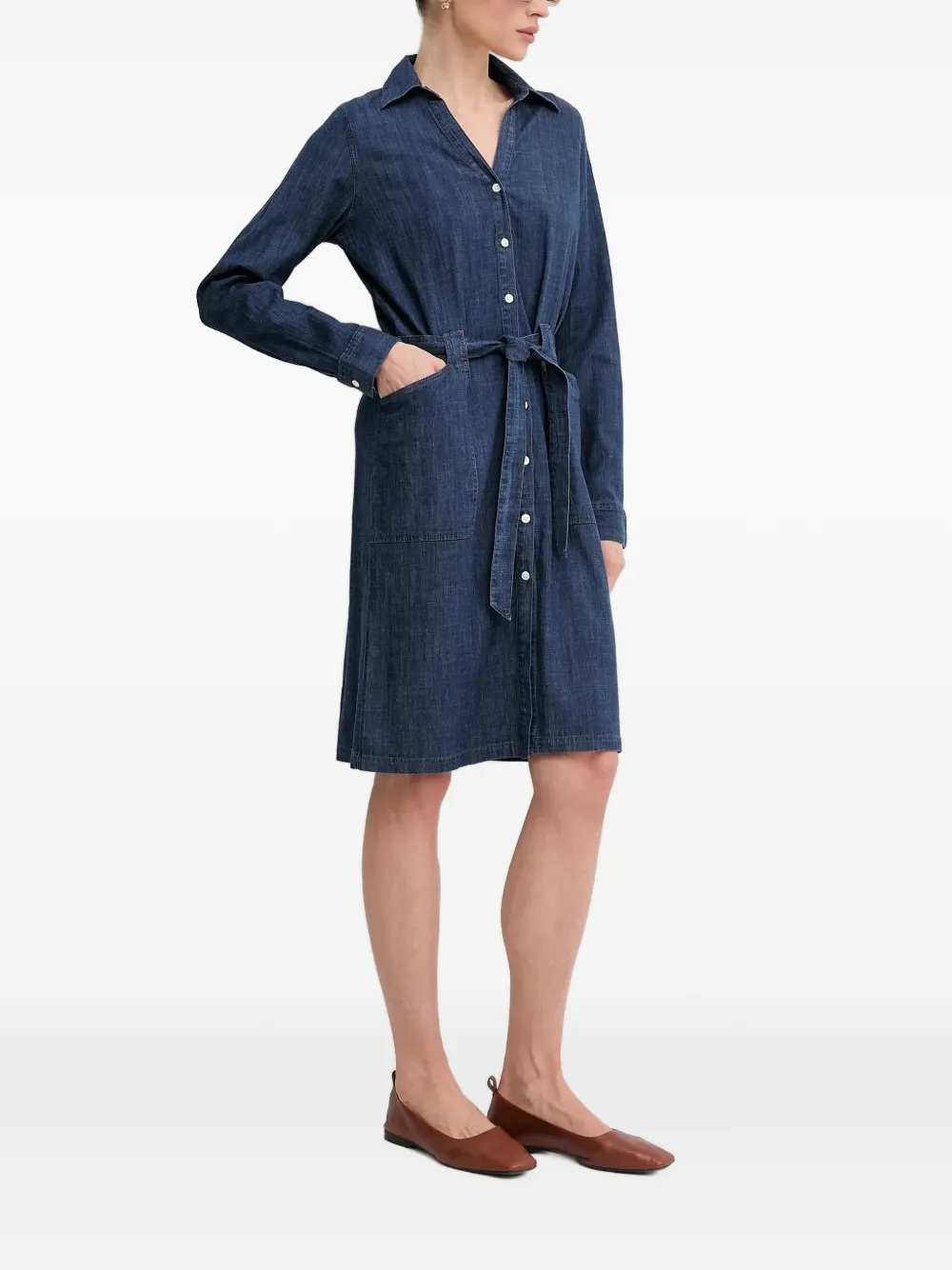 Mos Mosh Denim mini-jurk met gestrikte taille Blauw
