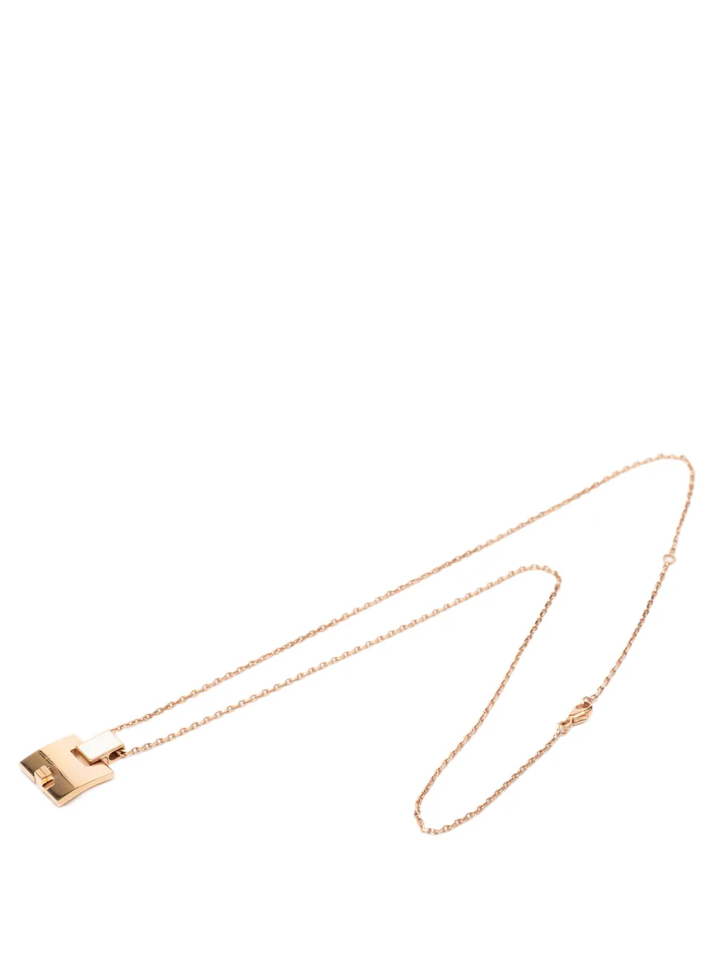 Hermès Pre-Owned 2010-2025 Gold Plated and Enamel Eileen Pendant Necklace costume necklace - Rosa