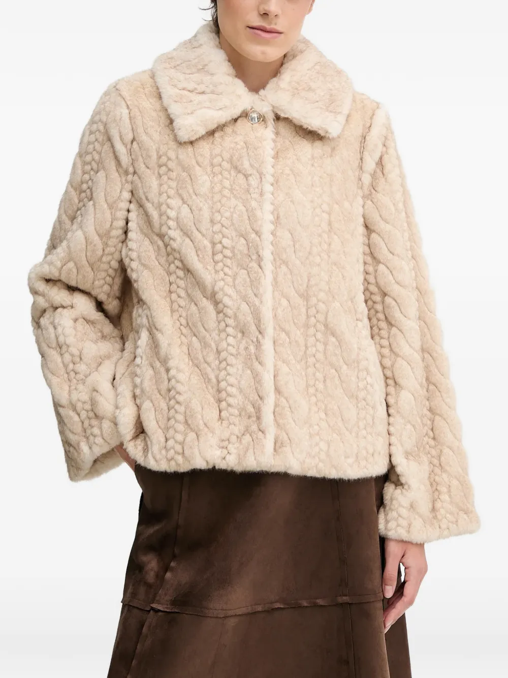 Gaudì Cable-knit Button-up Jacket In Neutral