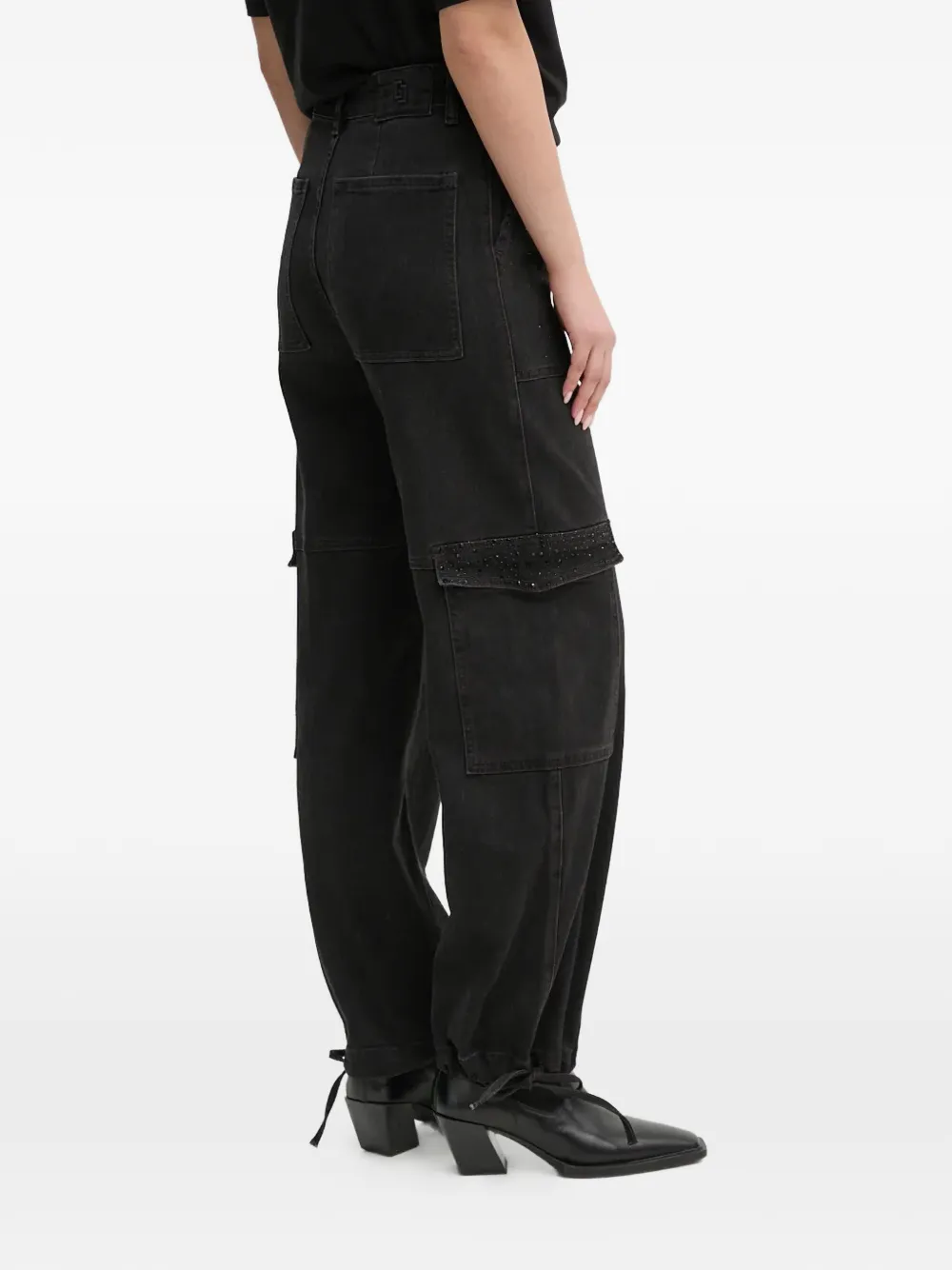  Gaudi High-waisted Cargo Jeans - Black 