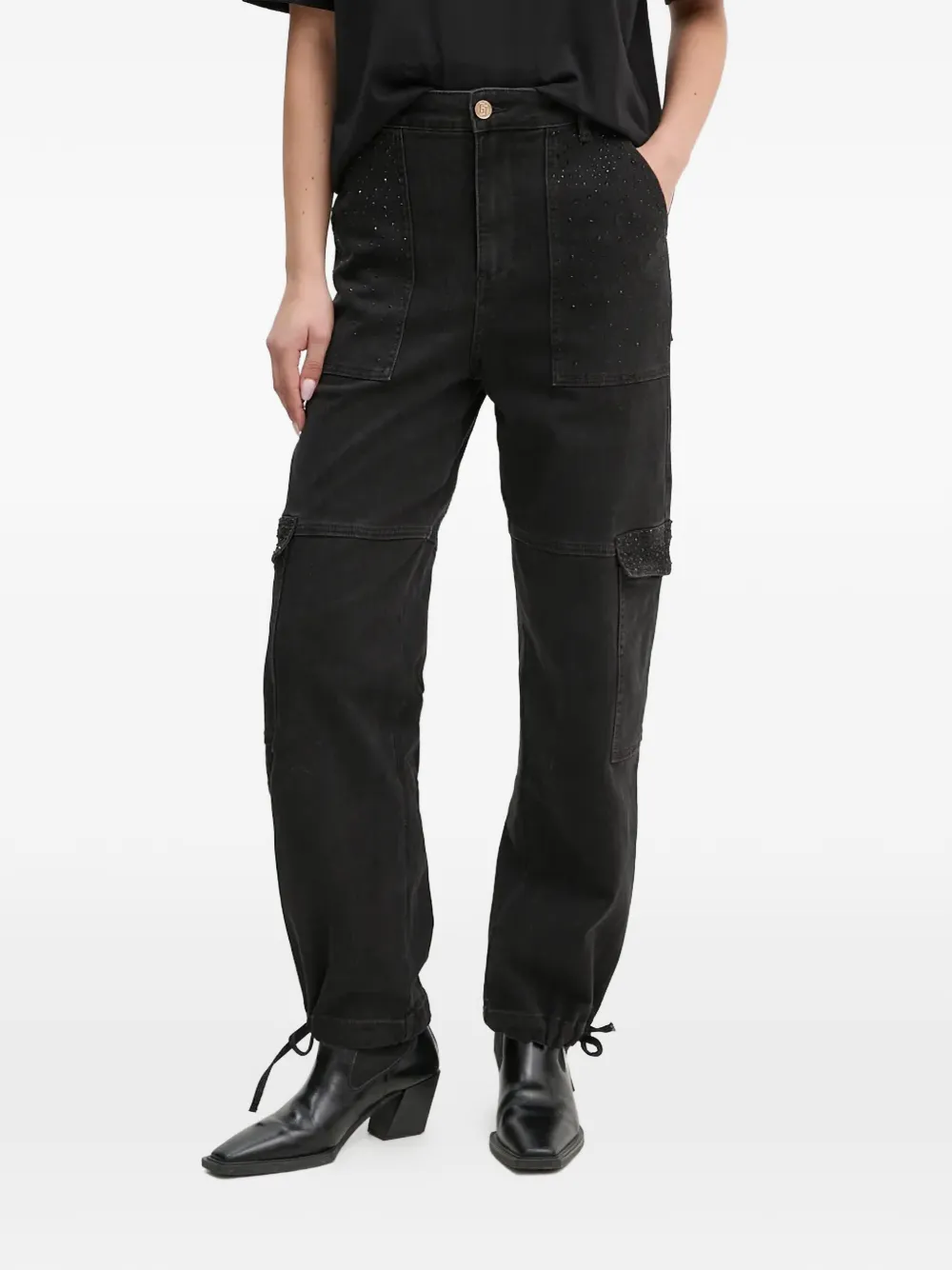 Gaudi high-waisted cargo jeans - Nero