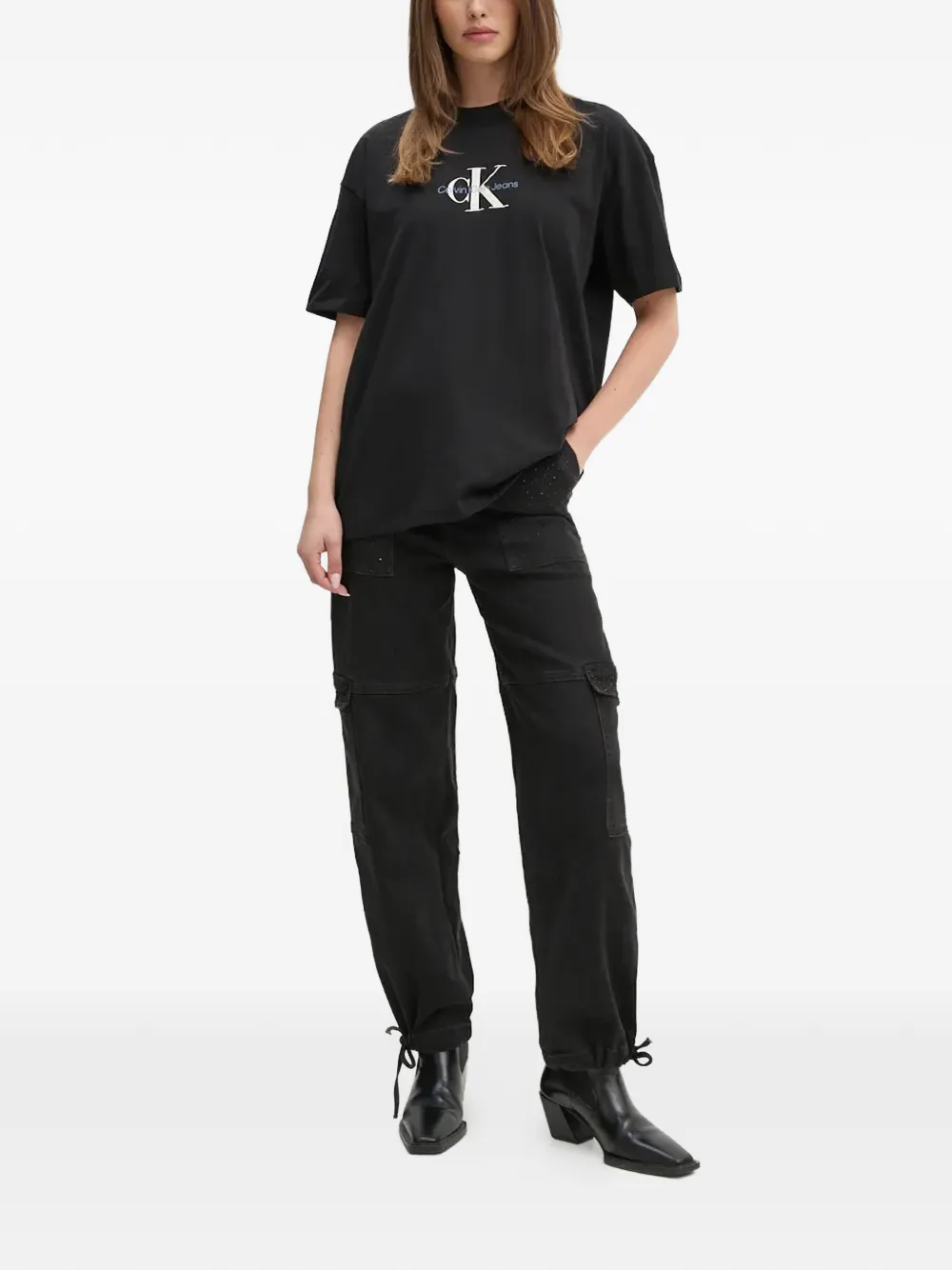  Gaudi High-waisted Cargo Jeans - Black 
