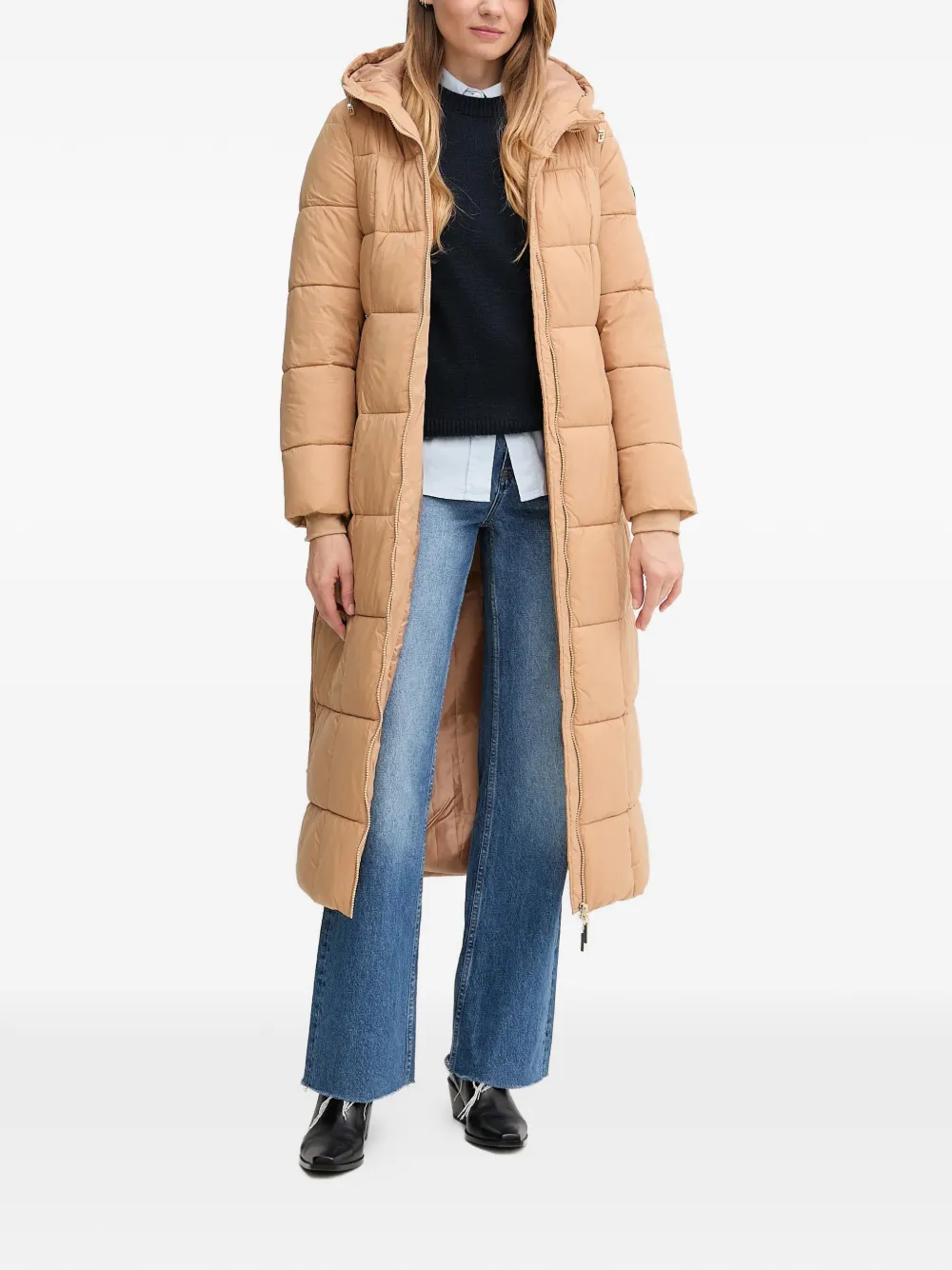  Gaudi Hooded Belt Coat - Neutrals 