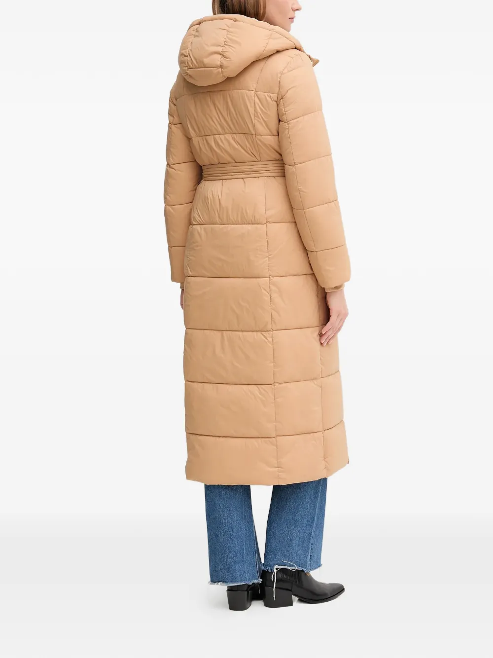  Gaudi Hooded Belt Coat - Neutrals 
