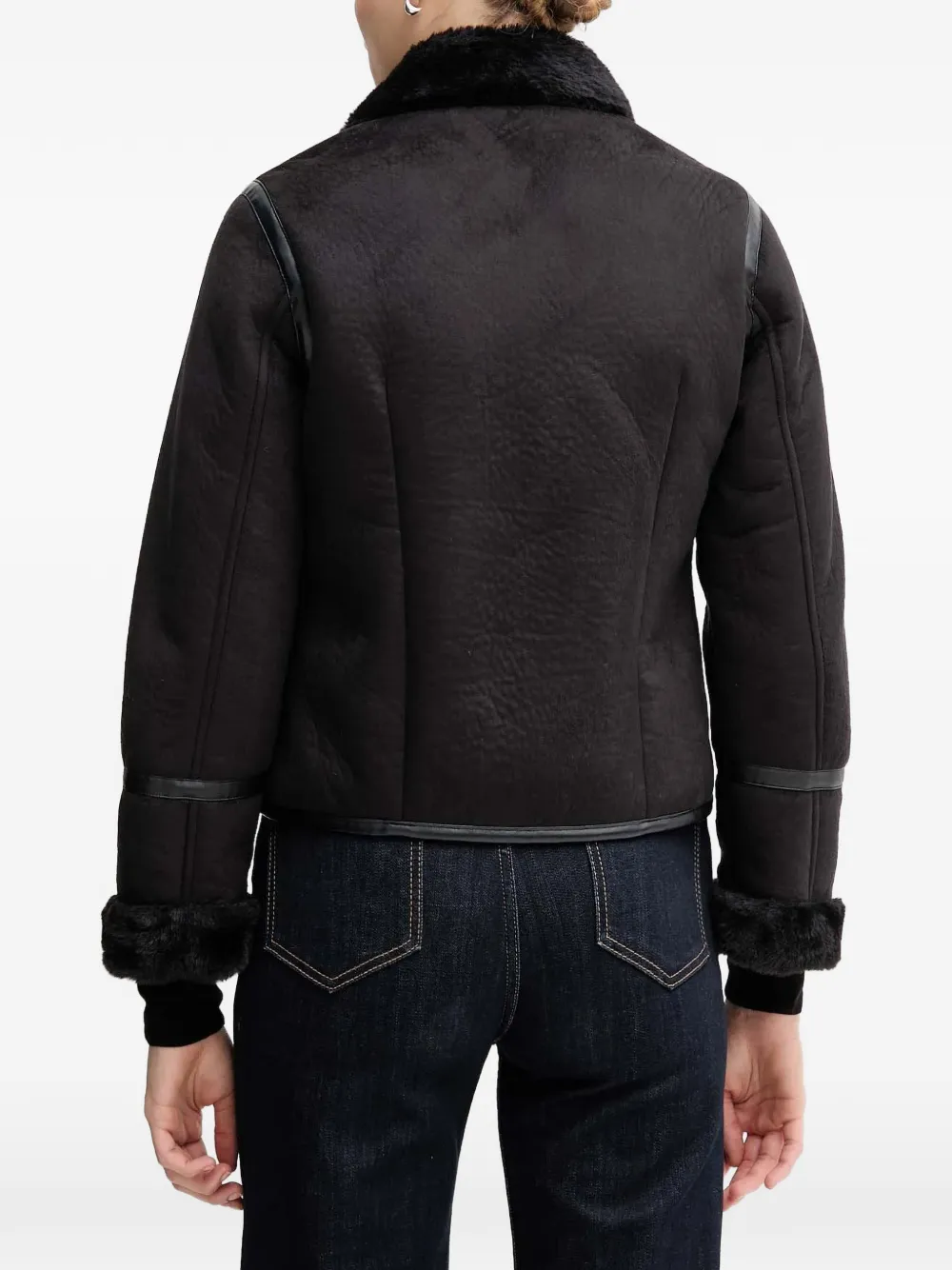  Gaudi Textured-collar Jacket - Black 