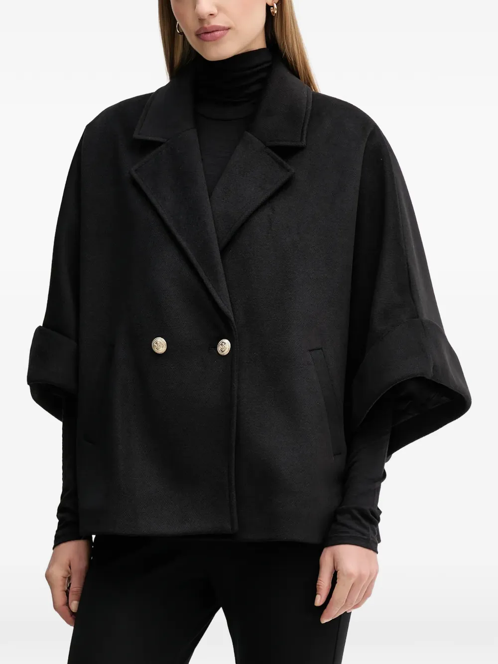 Gaudi double-breasted cape - Schwarz