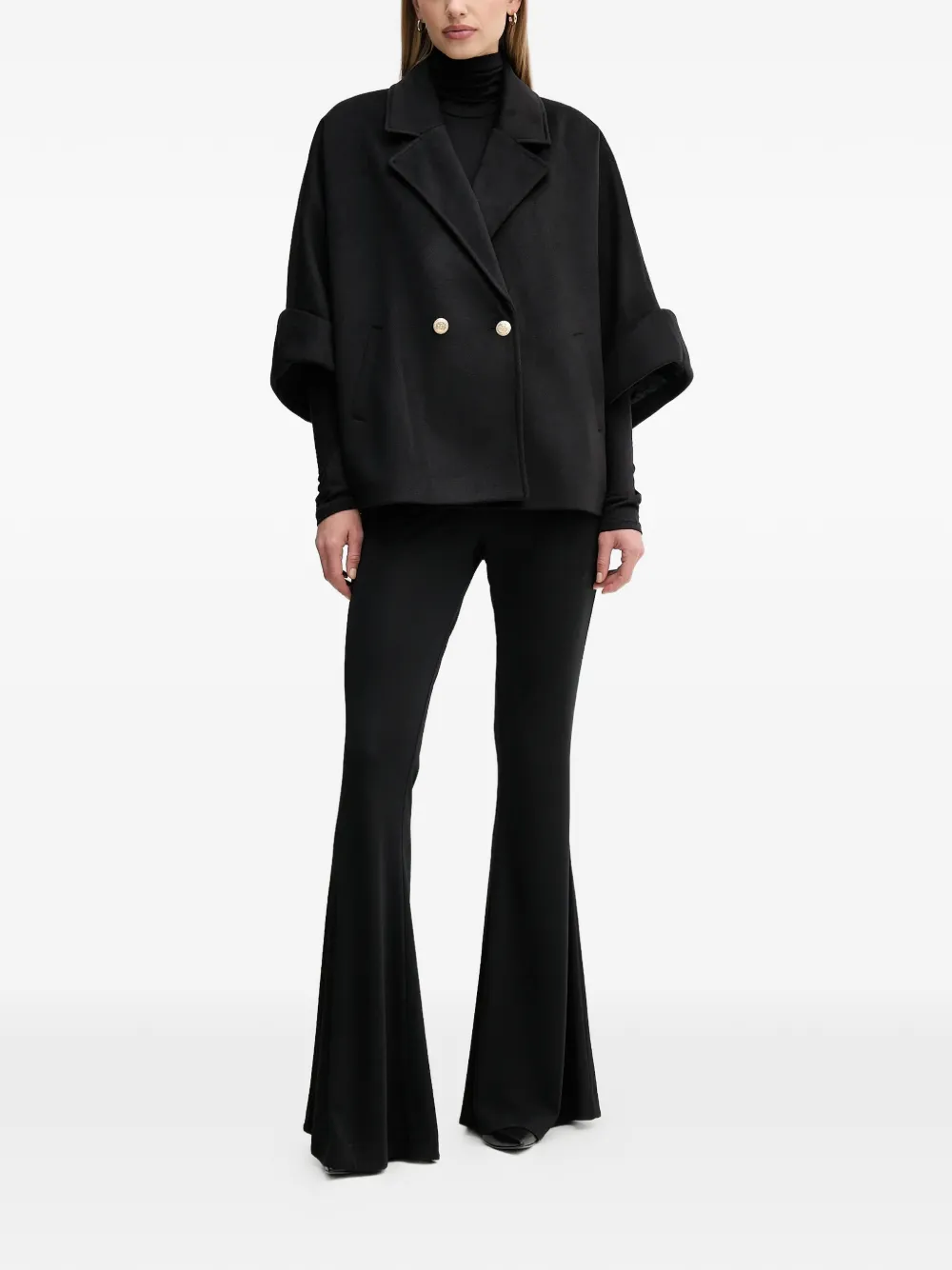  Gaudi Double-breasted Cape - Black 