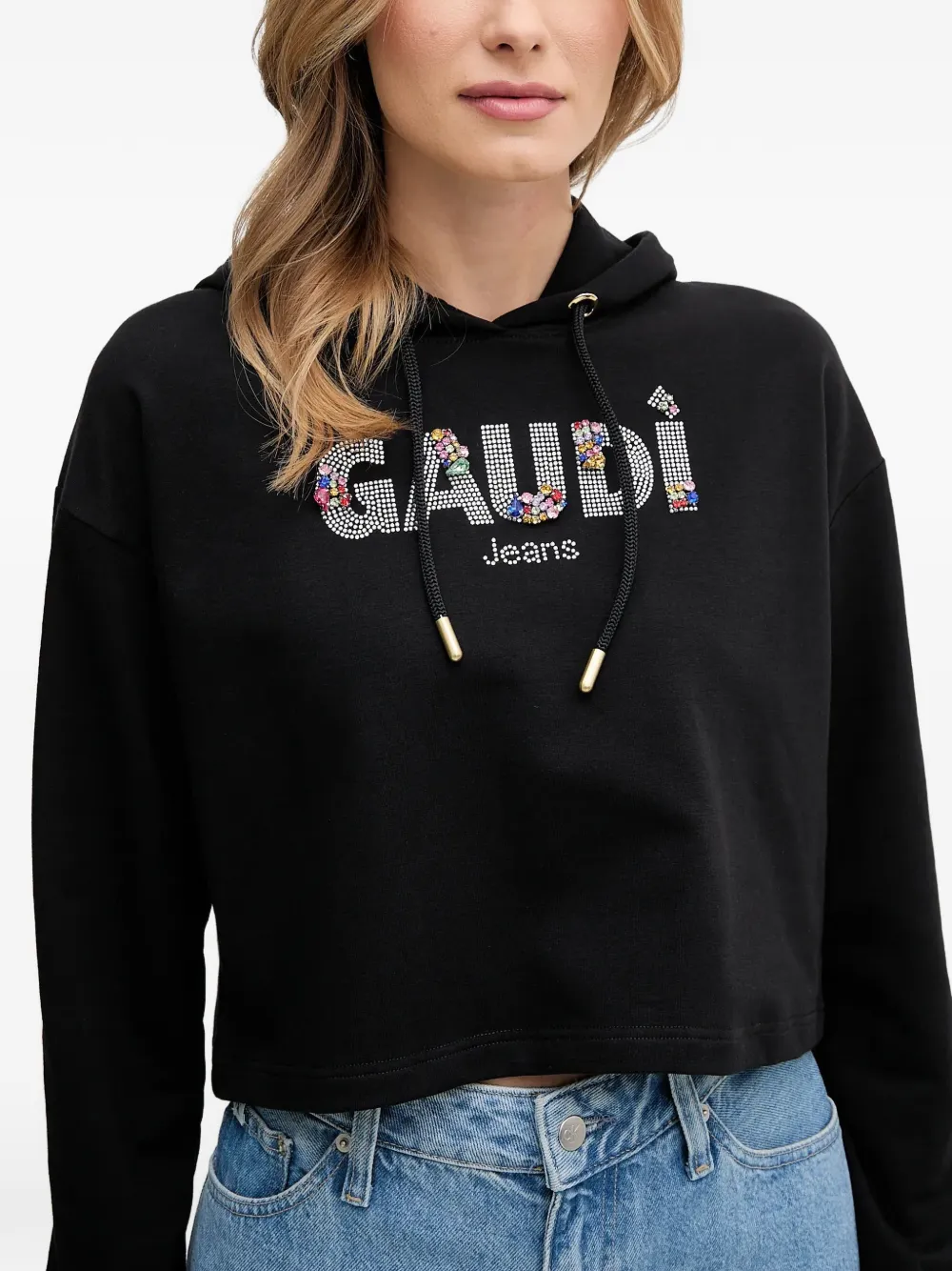 Gaudi Verfraaide hoodie Zwart